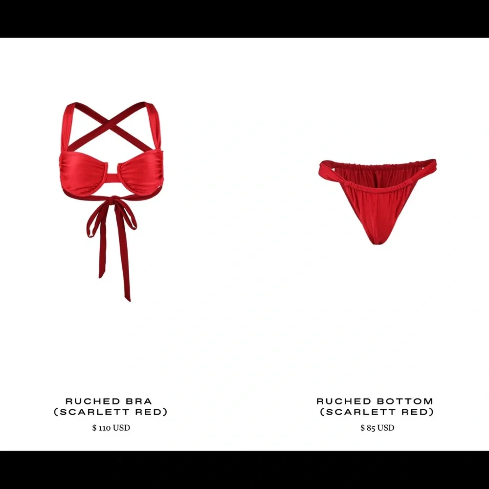 Same Swim Ruched Bikini Red 🌹 - Picture 5 of 5